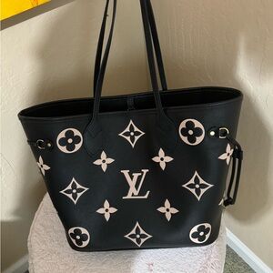 🩵AUTHENTIC🩵Louis Vuitton Neverfull MM Monogram Tote Empreinte Leather